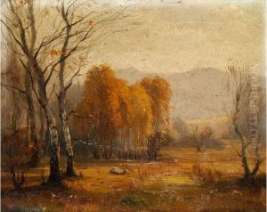 Herbstliche Baumlandschaft Mit Birken by Karl Buchholz