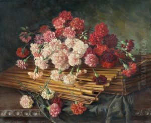 Gillyflowers In A Basket by Hans Buchner