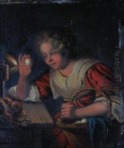 Inspecting Eggs And Fruit Sellers by Hans Buchner