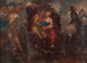 "engel Sitzendes Paar, Reiter Mitpferd" by Alfred Buchta