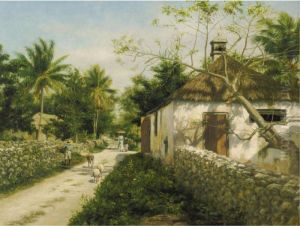 A Village Street In The Bahamas by Armin Buchterkirch