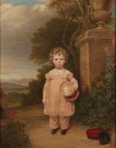 A Portrait Of A Little Boy With A Drum