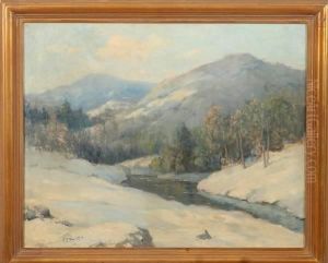 Winter Landscape With Stream by Charles E. Buckler