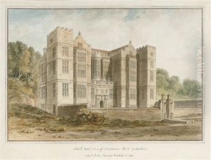 South West View Of Fountains Hall, Yorkshire by John Buckler
