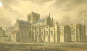 South East View Of The Cathedral Church Of Winchester by John Buckler