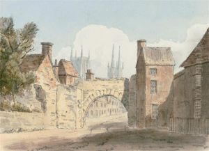 North Side Of The Roman Gate At Lincoln by John Chessell Buckler