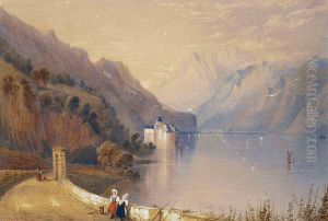 Figures Standing On The Shore Of Lake Geneva