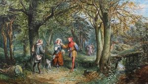 A Scene From 'as You Like It' - Rosalind And Touchstone In The Forest Of Arden