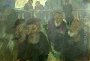 Group Of Figures By A Fence Group Of Figures By A Fence