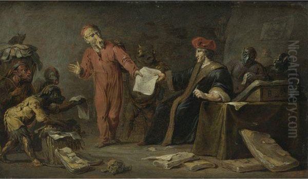 Faust Selling His Soul To Mephistopheles - view 1