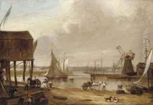 A View Of Lower Manhattan And South Street From Brooklynheights by John Henry Bufford