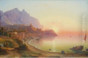 Vue De La Cote Italienne, Probablement Capri by Rudolf Johan Buhlmann