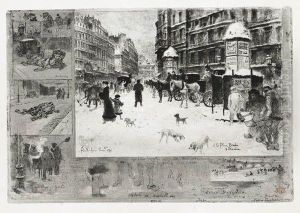 L'hiver A Paris by Felix-Hilaire Buhot