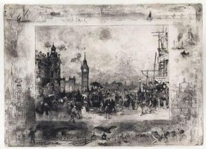 Westminster Bridge by Felix-Hilaire Buhot