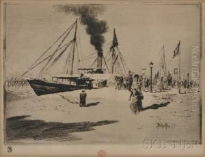 L'embarcadere A Trouville by Felix-Hilaire Buhot