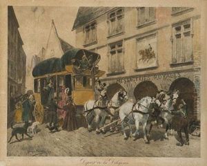 Depart De La Diligence by Georges J. Buisson