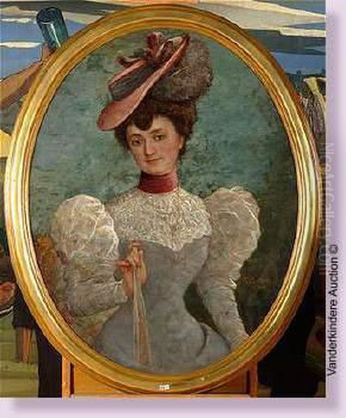 Portrait D'une Elegante Al'eventail - view 1