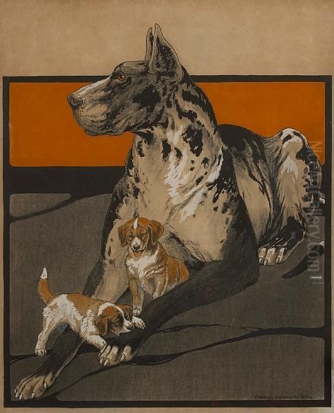 Great Dane With Puppies - view 1