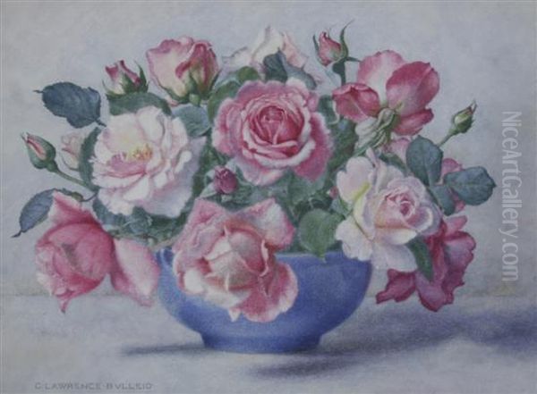 Roses In A Blue Bowl - view 1