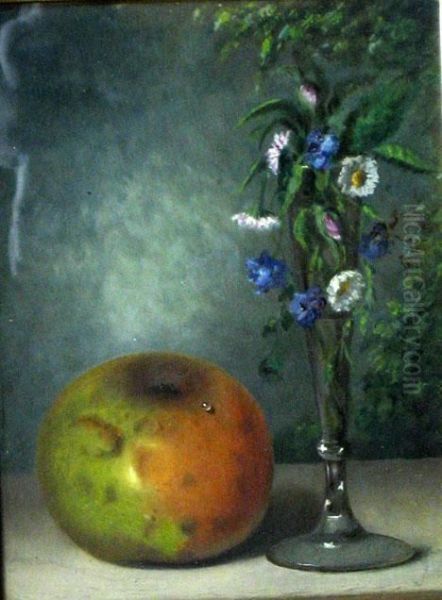 Apple And Stem Vase With Flowers - view 1
