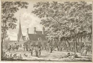 Figures Strolling In 'het Schutters Hoff', Domberg by Jan Bulthuis