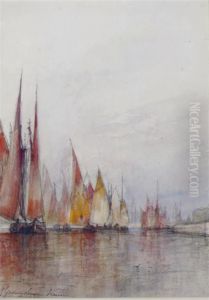 Venetian Fishing Fleet Heading Out To Sea by William Gedney Bunce