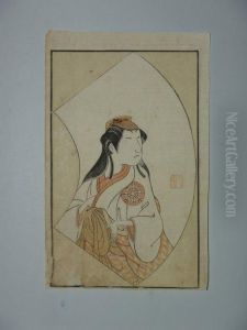 Portrait En Buste De L'acteur Nakamura Tomijuro Dans Le Role D'une Jeune Fille by Tani Buncho
