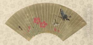 Flowers And Butterflies by Tani Buncho