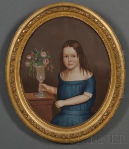 Portrait Of Young Ellen Fairbank Of Winchendon, 
Massachusetts. by Horace Bundy