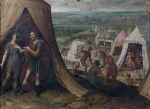 Henri Iv Sous Une Tente En Campagne by Jacob Bunel
