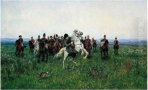 Napoleon Accompanied By His Generals by Narkiz Nikolaievich Bunin