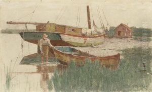 Boy With Rowboat by Dennis Miller Bunker