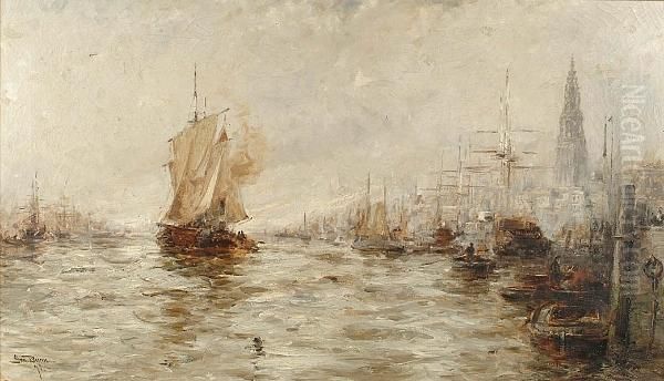 Sailing Into Antwerp Harbour - view 1