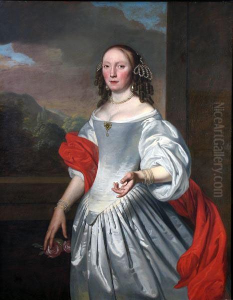 "retrato De Dama Con Vestido De Seda Gris" - view 1