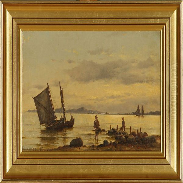 Coastal Scene With Fishermen - view 1