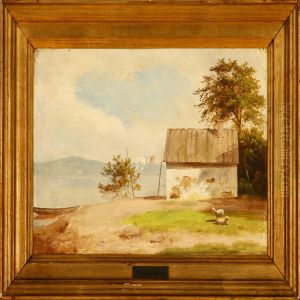 Fisherman's House At A Lake by Heinrich Buntzen