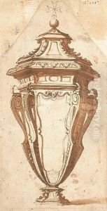 Recto: Design For A Vase Or Urn Surmounted By A Maltese Cross
