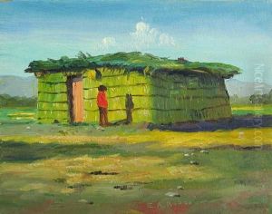 Pima Indian Home, Sacaton, Arizona by Elbridge Ayer Burbank