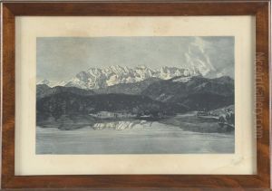 Voralpenlandschaft Mit See by Paul Burck