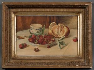 Still Life With Orange And Strawberries by Horace Robbins Burdick