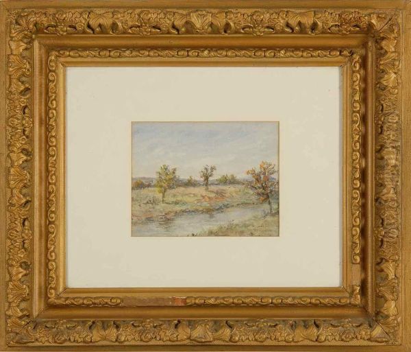 Landscape With Trees Along A Riverbank. - view 1