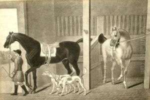 C.- Groom With Race Horses And Hounds In A Stable by Thomas Burford