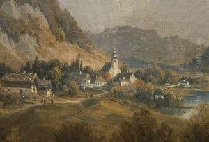 Romantische Gebirgslandschaft by Josef, Jacob Burgaritzky