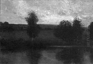 "an Der Amper". Sign., Rucks. Bez.
Und Betitelt. Ol Auf Lwd. 57,5 X 83 Cm. Rahmen by Hugo Burgel