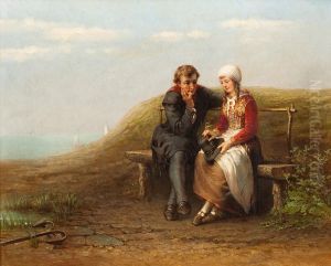 Tete-a-tete In Den Dunen by Hendricus-Jacobus Burgers