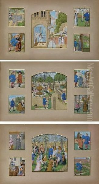 Fifteen Copies After A Celebrated Manuscript Of 'le Roman De La Rose' In The British Library - view 1