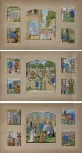 Fifteen Copies After A Celebrated Manuscript Of 'le Roman De La Rose' In The British Library by William Burges