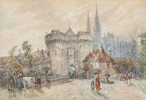 Porte Guillaume And Cathedral, Chartres Porte Guillaume And Cathedral, Chartres