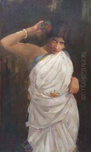 Portrait Of A Spanish Beauty by John Bagnold Burgess