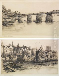 Sixteen Views Of London Including: Belle Vue House, Lindsey Row; And Lindsey House, Cheyne Walk, Chelsea by Walter William Burgess